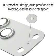 CASECOPS Blue Shining Diamond Rhinestone 2pcs Shiny Diamond Camera Lens Protector Film High Definition Quality Anti-Drop And Scratch Compatible With IPhone 17 Pro/17 Pro Max Silver Mother's Day Birthday Gift - Silver - View 2
