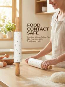 This Colorful Polka Dot Silicone Rolling Pin Is Made Of Non-Stick Silicone Material, Suitable For Rolling Dough, Baking, And Dumpling Making. The Comfortable Handle Makes Operation Easy And Effortless, With No Sticking Of Flour, And Easy To Clean. It Is A Great Helper In Your Kitchen. - Multicolor - View 11