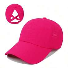 1pc Quick Drying Ponytail Baseball Cap, Sun Protection Cap, Women's Sports Cap, Camping Cap, Hiking Cap - White - View 7