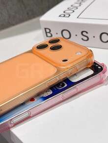 Funda suave mate de color caramelo translúcido a prueba de golpes con protección de lente de silicona TPU para iPhone 17 Pro Max 17 16 15 14 13 12 Pro Max - Blanco - Ver 9