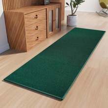 Runner Rug with Non Slip Rubber Backing Washable Soft Floor Carpet for Kitchen Hallway Entryway Indoor Bedroom Laundry Low Pile Area Rugs Solid Color with Pointillism Style Green 2' * 6' - Verde - Ver 9