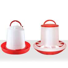 2 piezas Comedero y Bebedero Automático para Mascotas, Capacidad de 160ml/1KG/2KG, Adecuado para Aves de Corral como Pollo, Paloma, Codorniz, Comedero y Bebedero para Ganado, Dispositivo de Alimentación y Abastecimiento de Agua sin Atención - Rojo y blanco - Ver 11