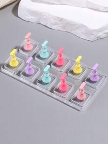 12-Slot Non-Magnetic Nail Polish Display Stand, Made Of Transparent Acrylic Material With Colorful Hazy Tones, Can Be Used As Nail Polish Display And Nail Art Practice Holder, Suitable For Clay And Nail Stickers, DIY Nail Art Accessory - Multicolor - View 11