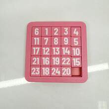 1pc 3D Printed 5*5 Digital Puzzle Ornament, Magic Cube, Indoor/Outdoor Party Game Adults, Family Table Game, Stress-Relief Puzzle, Durable Plastic, Enhances Logical Thinking And Problem-Solving Skills, Various Holidays - Màu đỏ chuyển sắc - Xem 2