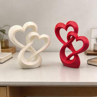 1pc Eternal Woven Heart Statue, Cozy Home Decor, Desktop Focal Point, Symbol Of Love For Anniversary, Wedding, Valentine's Day Gifts, Living Roomedroom Decorations