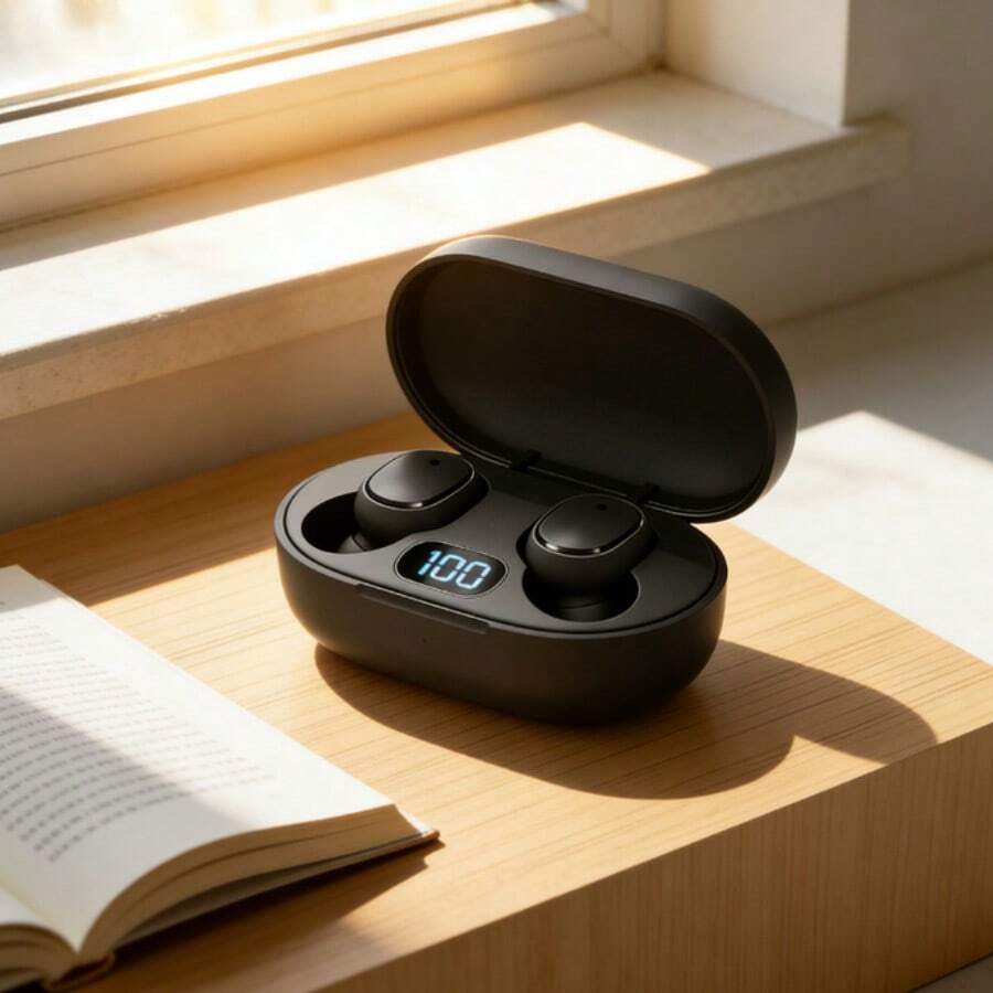 New E6S Stereo Wireless Bluetooth Headphones With Noise Cancellation And LED Digital Display - View 1