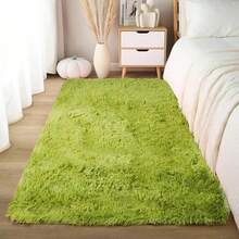 1pc Soft Modern Indoor/Outdoor Plush Carpet, Available In Pink/Grass Green/Camel, Suitable For Bedroom, Living Room, Dorm, Room Decor, Non-Slip Polyester Material, Comfortable Room Decor Rug - Multicolor - View 3