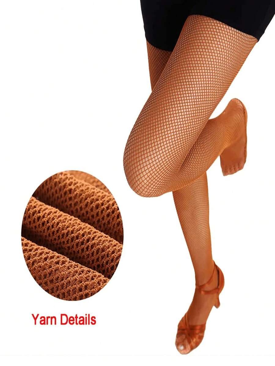 Professional Tight Latin Dance Fishnet Stockings, Competition Use, Non-Slip Sole, Oxford Cloth