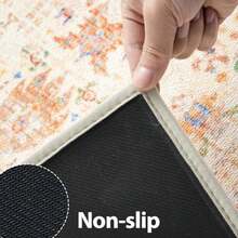 Runner Rug with Non Slip Rubber Backing Washable Soft Floor Carpet for Kitchen Hallway Entryway Indoor Bedroom Laundry Low Pile Area Rugs Geometric Floral Yellow Pattern 2' * 6' - Patrón amarillo - Ver 5