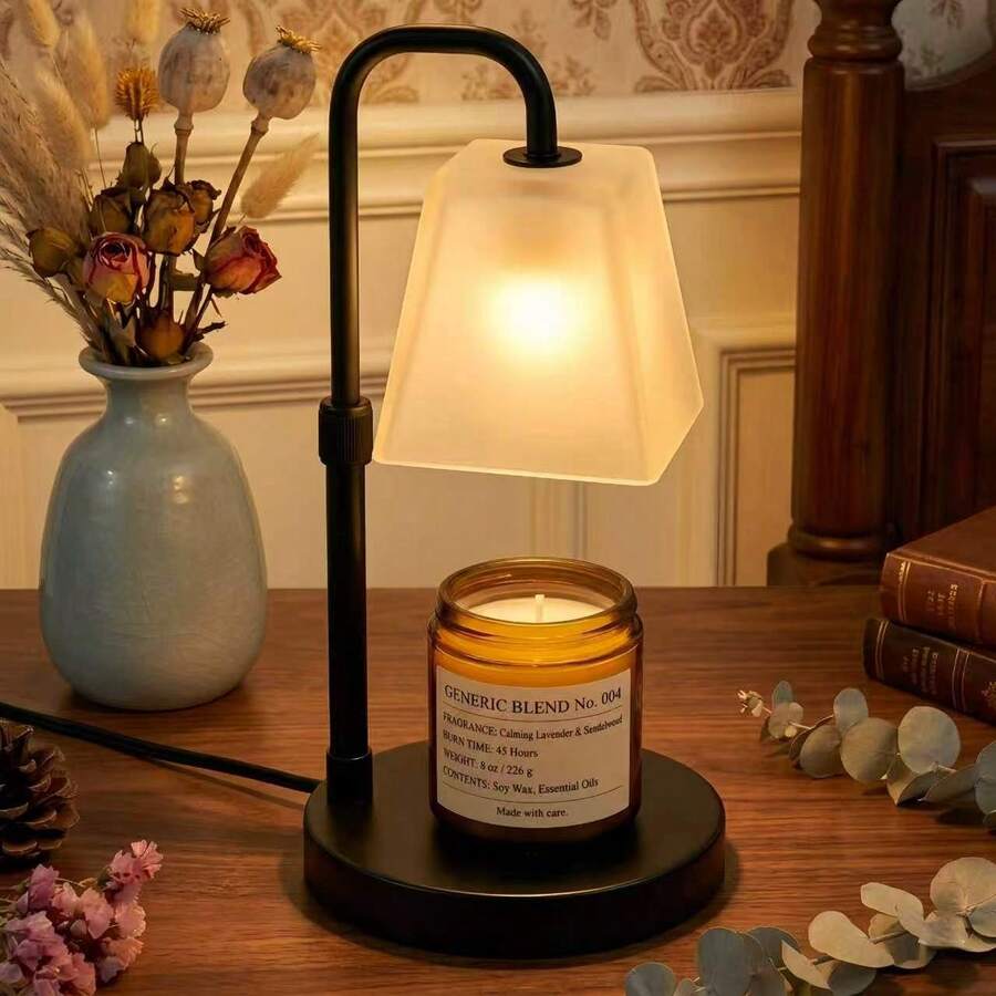 1pcs Elegant Frosted Lampshade Candle Warmer Lamp, Height Adjustable Electric Wax Melter With Timer & Dimmable Brightness, Includes GU10 Bulb, Premium Candle Melting Lamp For Bedroom Nightstand Vanity Living Room Side Table Home Decor, Perfect Gift For Mother's Day Valentine's Day Housewarming Wedding Anniversary - Xem 1