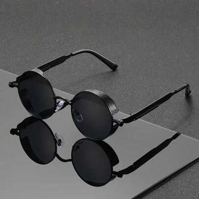 1pc Retro Punk Style Decorative Glasses, Suitable For Daily Wear, Photography, Shopping And Other Occasions
