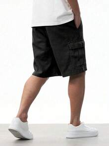3pcs Teen Boy Sporty Casual Fit Multi Pocket Cool Casual Shorts, Outdoor Cargo Shorts For Spring & Summer - Black - View 5