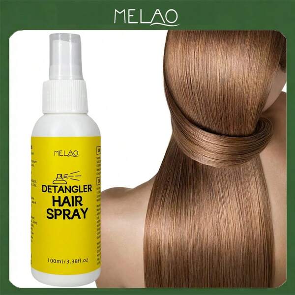  MELAO 柔顺喷雾，瞬间抚平毛躁，令秀发柔顺亮泽，适用于所有发质，100毫升/3.38液盎司
