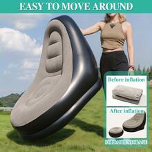 Durable Scratch-Resistant Sofa Bed, Balcony Chair With Footstool, Foldable Outdoor Lounge Chair With Footstool, High-Quality Patio Camping Home Slouchy Seat Cushion - Multicolor - View 2