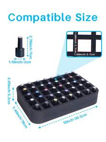 Nail Polish Organizer Holder Foam Pad With Slots For Storage 30 Bottles Nail Polish - Multicolor - View 3