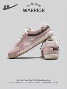 1 đôi giày thể thao nữ đế bằng buộc dây, kiểu dáng thường ngày, giày thấp cổ thoải mái. - Hồng - Xem 6