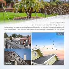 5/10 Pcs Bird Repellent Spikes With Plastic Base Durable Stainless Steel Bird Spike Easy Setup Wide Use Birds Spikes For Garden Fence Wall Windows Roof Mailbox Outside - Bird Deterrent Spikes - View 11
