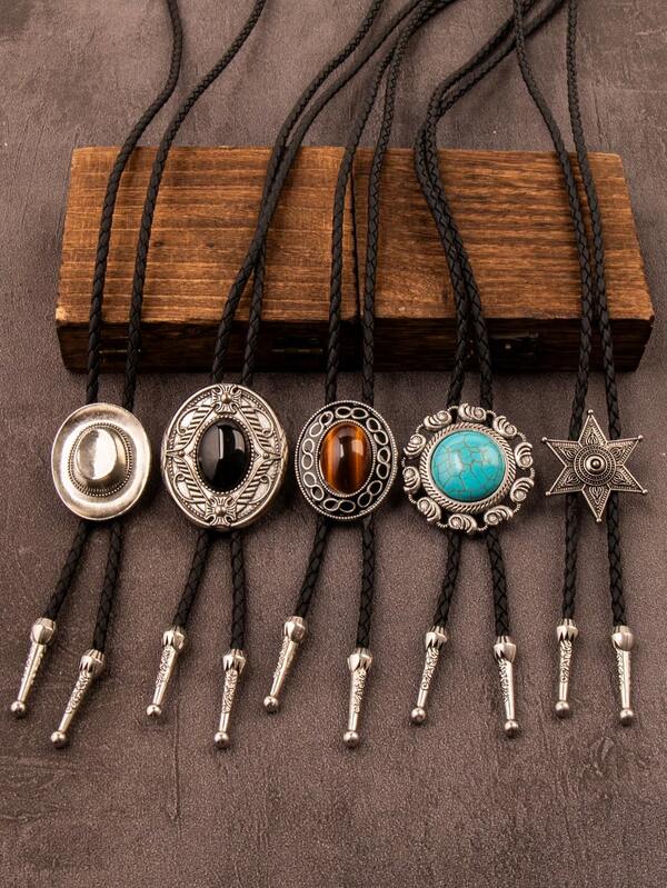 5pcs Rugged Wild West Style Bolo Ties