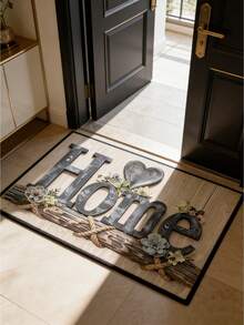 1 pieza Felpudo con carta de bienvenida y estampado de corazón, alfombra con estampado, decoración navideña para el hogar - Alfombra floral y de cuadros, adecuada para la decoración de la cocina y el baño, una alfombra decorativa para la entrada del dormitorio, felpudo con estampado divertido, alfombra de baño, ideal para Navidad, alfombra multiusos (cuadros navideños/concha/corona) - Multicolor - Ver 4