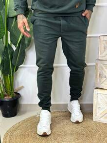 Men's Cotton Winter Fleece Set - Pants/Sweatshirt - màu xanh lá - Xem 6