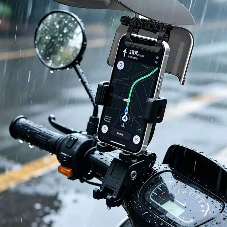 1Pc-Black Car Phone Holder With Sun Visor, Anti-Glare GPS Navigation Phone Mount, Suitable For Car Dashboard And Windshield, 360° Adjustable Suction Cup Phone Holder, Universal Fit For Multiple Smartphones, Ride-Share Driver Accessories, Delivery Driver Phone Mount - Multiple Styles - View 1