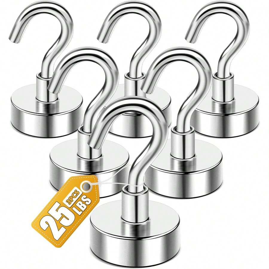 Móc từ tính mạnh, móc từ tính siêu bền 25lbs, chịu lực cao, dùng để treo đồ, móc nam châm Neodymium đất hiếm, thích hợp cho tàu du lịch, cắm trại, bếp nướng, nhà bếp, tủ lạnh, nhà để xe, tường.