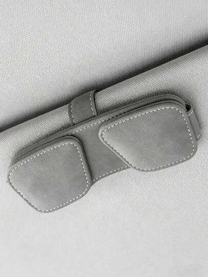 2 piezas Soporte magnético universal de terciopelo para gafas de visera de coche, organizador de almacenamiento multifuncional de visera de sol para gafas, tarjetas, boletos, fácil instalación sin daños, accesorios para el interior del automóvil