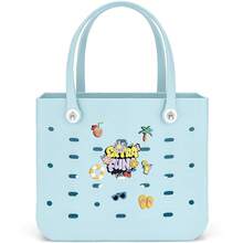 EVA Women's Tote Bag - Oversized Solid Color Beach Purse, Waterproof & Sandproof, Lightweight & Washable, Open Design For Easy Packing, DIY Customizable, Suitable For Pool, Camping, Shopping, Sports, Travel - Nhiều màu - Xem 35