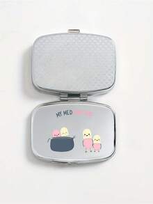 Square Pill Box, Printed Capsules, Pill, Letter, Medicine Bottle Letters " Medicine"Patterns,Four Styles Are Available, Portable Pill Storage Compartments, Mini Metal Storage Box, Portable Jewelry And Pill Box, Travel Pill Case, Large Compartment, Weekly Pill Organizer,For Daily Medication & Vitamins, Essential For Doctors And Nurses, Emergency Needs, Travel, Hiking Emergency Rescue - Multicolor - View 7