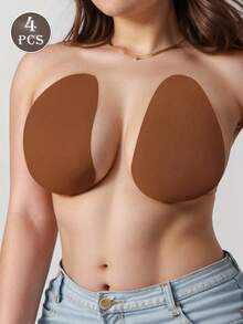 4Pcs Plus Size Lift Silicone Pasties For Large Bust, Anti-Slip Waterproof Bra Pads For Backless Camis - Multicolor - View 14