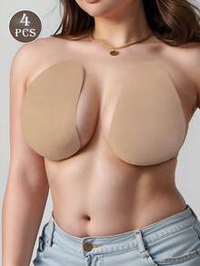 4Pcs Plus Size Lift Silicone Pasties For Large Bust, Anti-Slip Waterproof Bra Pads For Backless Camis - Multicolor - View 20
