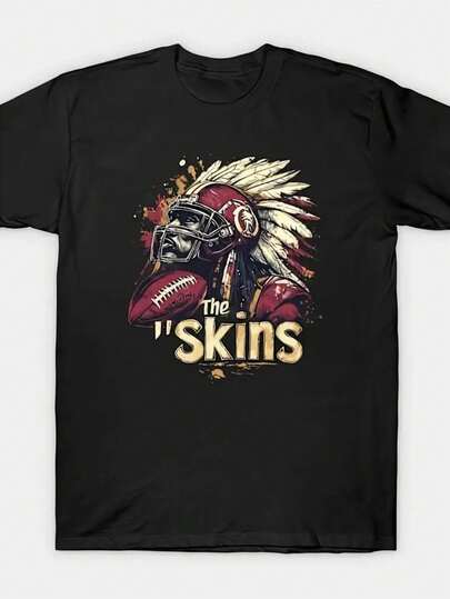Fashion,AllMatchFashion,AllMatch Men's Black Rugby Team Theme T-Shirt-Eye-Catching ILightBeige Patterns Paired With American-Style Headwear And A Football Player Design, Featuring Artistic Splatter-Paint Elements-Loose And Casual Short-Sleeve Design, Suitable For Sports Fans, Game Days, And Everyday Wear-Suitable For All Seasons,Sommer,Tops,Top,Tshirt,Cardigan,,Sommertop,StandardFitAllSeasonWear,Summer,Tops,Top,Tshirt,Cardigan,,Sommertop,StandardFitAllSeasonWear