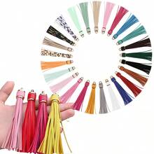 2026 New Colorful Long PU Leather Tassel Pendant, Women's Bag Charm, Cute Tassel Keychain Accessory, Suitable For Home Decor, DIY Clothing, Handbags, Bag Decoration, Keychains, Jewelry Accessories - Multicolor - View 1
