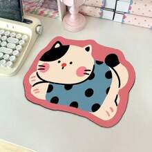 2pcs Polka Dot Kitten Cartoon Cute Cat Desk Mat, Suitable For Student Dorm, Computer Keyboard Mouse Pad, Tablecloth/Table Runner, Desktop Decor, Back To School, Study Supplies, Stationery - Alien - View 2