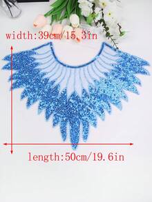 1 chiếc/gói, 20 màu sắc để lựa chọn, Khăn choàng cổ lưới thêu ren đính pha lê, phụ kiện tự làm cho váy nữ, trang trí váy cưới, Chiều dài: 50cm/Chiều rộng: 39cm - 1 cái/gói - Xem 2