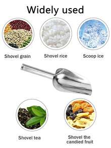 1pc Stainless Steel Ice Scoop And Flour Scoop, Multi-Purpose Food Scoop For Ice Sugar Beans Rice Pet Food, Practical Restaurant Scoop For Kitchen Restaurant Outdoor Food Store Party Picnic Freezer Storage - View 9