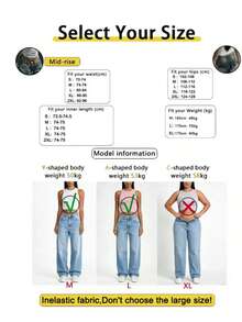 新款宽松阔腿水洗牛仔裤，女士春季款 - 藏蓝色 - 查看 2