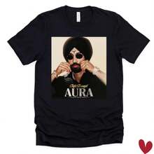 Diljit Dosanjh Aura Tour Short Sleeve Tee, Concert Shirt, Punjabi Music Graphic Tee, Panjabi Aa Gaye Oye Shirt, Desi Streetwe - 黑色 - 查看 1