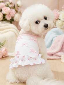 PETSIN Vestido lindo para mascotas, decoración de mariposa, adecuado para poodle y bichón frisé, ropa para mascotas, vestido de princesa para gatos, primavera/verano - Multicolor - Ver 11