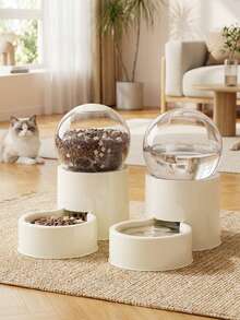 PETSIN 自动猫狗饮水器、自动宠物喂食器、宠物食品储存及分配设备，适用于室内猫狗主人，设计独特，使用方便。 - 0.8升 - 查看 8