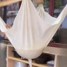 5片/3片装纯棉豆腐过滤布，包边，成品，高密度，豆腐布，过滤器，豆浆，千层布，残渣过滤器，纱布，隔热棉布，方形，圆形带包边 - 米色 - 查看 5