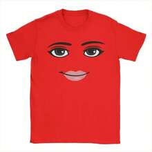 Novelty Robloxs Face Game Meme Graphic T Shirts Men Women Fashion Short Sleeve T-Shirts Unisex High Quality Tops - 白色 - 查看 6