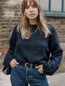 2条装女士真皮腰带 时尚金色扣环女士腰带 - 彩色 - 查看 2