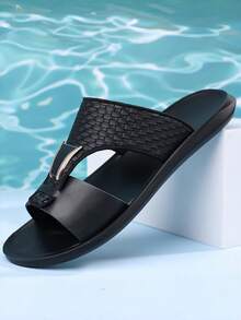 Zapatillas de verano para hombre, sencillas y modernas, con suela fina y antideslizantes, para deportes y ocio. - Negro - Ver 1
