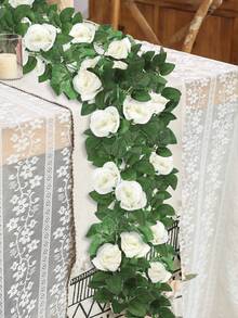 1 pièce Vigne de fleurs de cerisier artificielles, longueur 220 cm, blanc/rose, faite de matériau PE, plante artificielle, convient pour la Saint-Valentin, Pâques, le jardin, le restaurant, le mariage, le dortoir/bureau, les fêtes en plein air, l'anniversaire, la porte d'entrée, l'hôtel, le salon, la chambre à coucher, le banquet, la décoration de cuisine - Multicolore - Voir 13