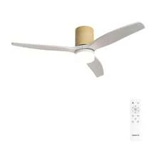 Create Quạt trần 40W không gây tiếng ồn, cánh quạt ABS, động cơ màu gỗ sáng, CÓ ĐÈN - Cỡ M (Ø132cm) (diện tích phòng 10m²-25m²) - Giao hàng 24/48h đến Tây Ban Nha lục địa - CHẠY ÊM ÁI - Màu trắng + Điều khiển từ xa - Xem 6