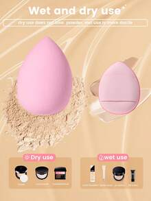 43件套高级全套化妆工具套装，含25支化妆刷、海绵、粉扑、发带、腕带和刷子清洁器 - 女士女孩豪华美容礼品套装 - 粉色 - 查看 7