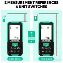 Laser Distance Meter - Green Light, Real Time Angle Function, Multiple Measurement Modes, M/In/Ft Switching, 2.4 Inch LCD Screen, Applicable To Architecture And Home Decoration, 5 Range Options: 164FT/ 328FT/ 394FT/ 492FT/ 656FT(Without Battery) - Green Light - View 5