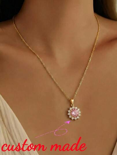 1 chiếc vòng cổ đá quý tượng trưng cho 1-7 tháng sinh, khắc tên theo yêu cầu, quà tặng Ngày của Mẹ/Ngày Valentine/Sinh nhật, kèm túi quà, khắc chữ theo yêu cầu.