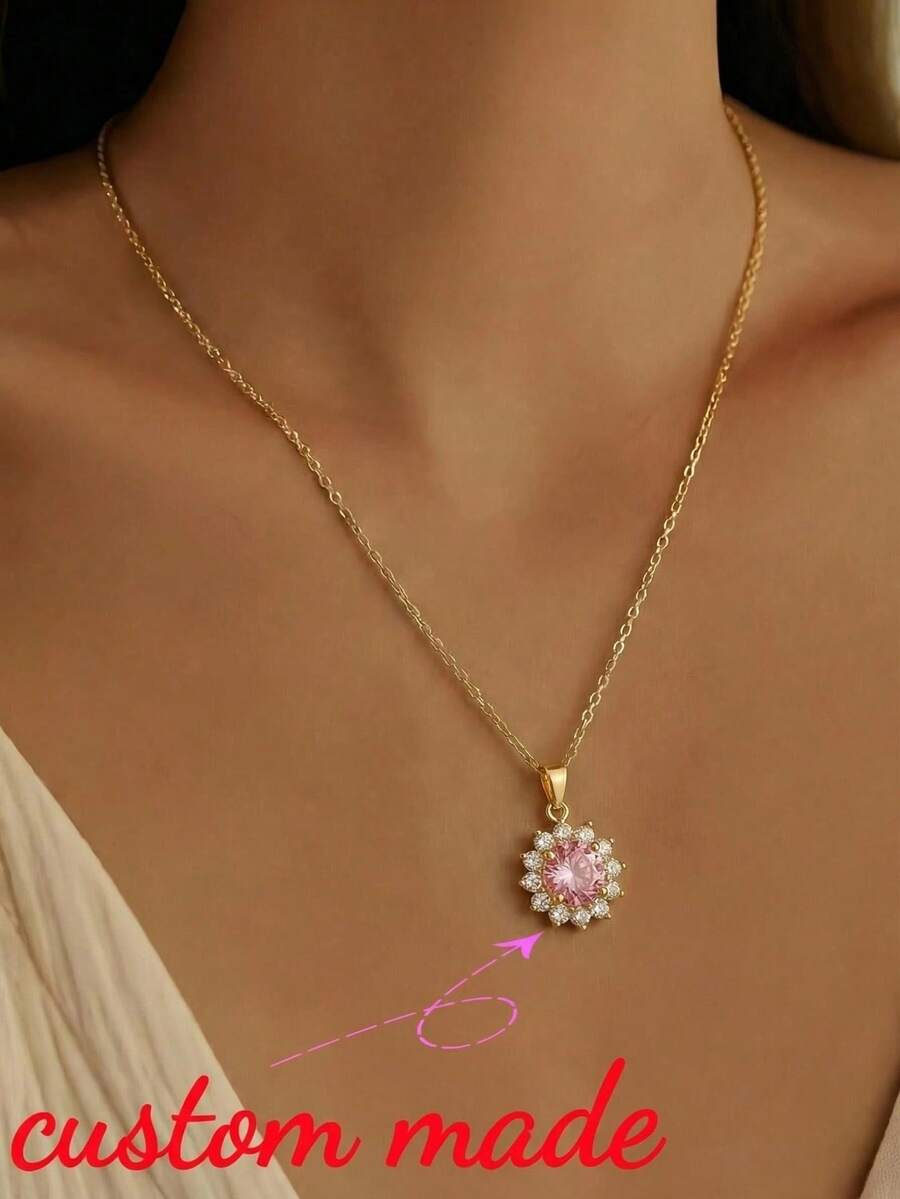 1 chiếc vòng cổ đá quý tượng trưng cho 1-7 tháng sinh, khắc tên theo yêu cầu, quà tặng Ngày của Mẹ/Ngày Valentine/Sinh nhật, kèm túi quà, khắc chữ theo yêu cầu. - Nhiều màu - Xem 1